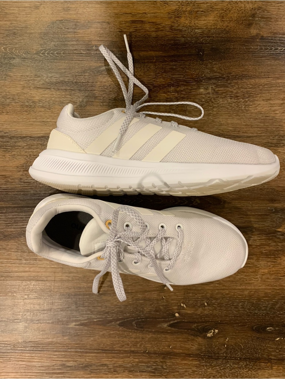 adidas Women's White Low-Top Lace-Up Sneakers with Subtle Gold Accents